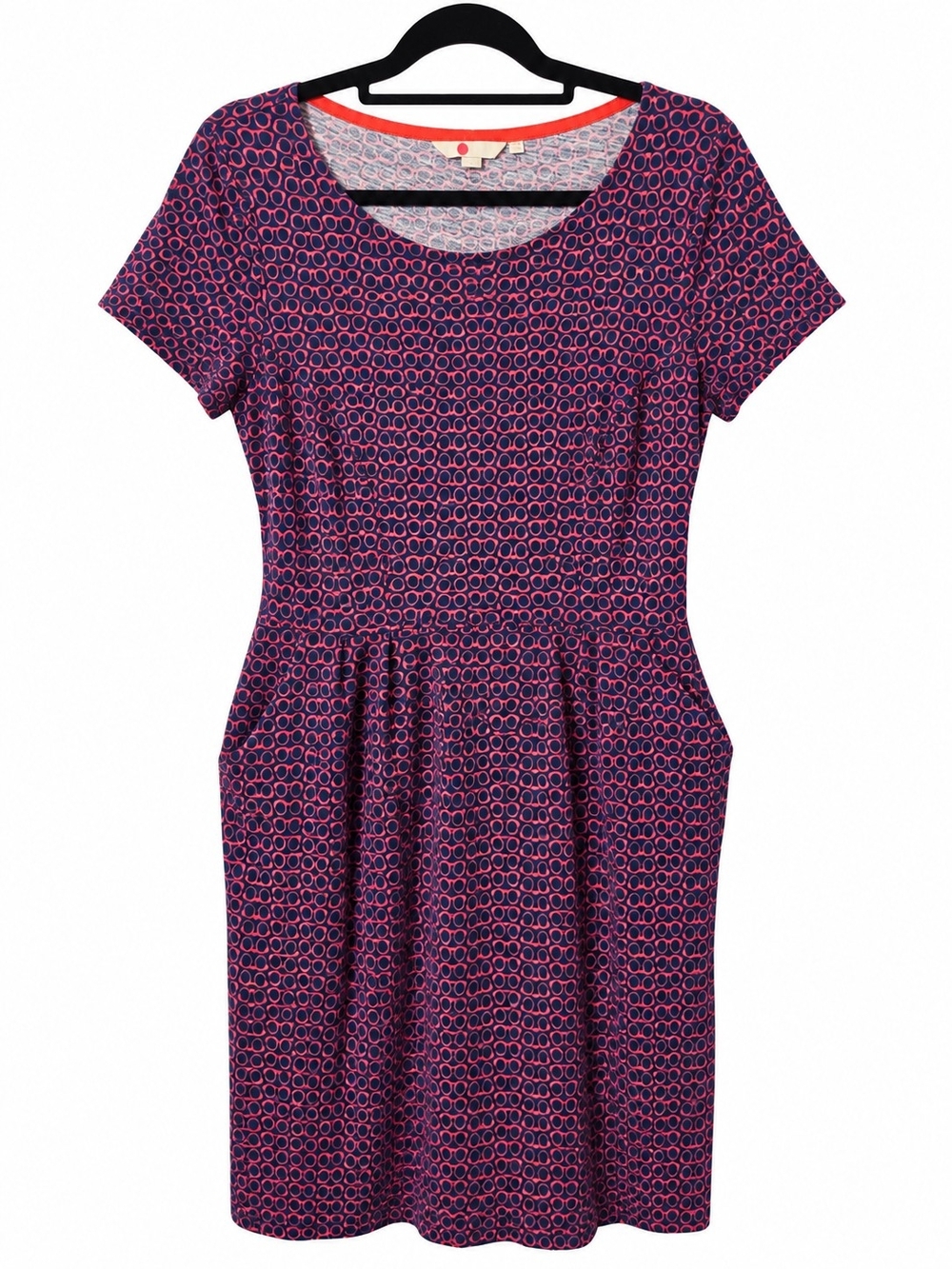 Boden Purple and Pink Short Sleeve Scoop Neck Dress
